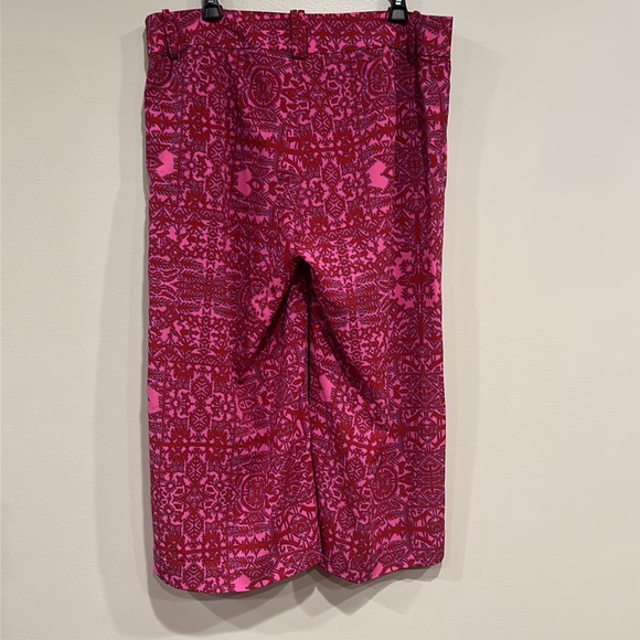 Coldwater Creek Pink Red Purple Crop Wide Leg Pants - Size 14 - Picture 5 of 8